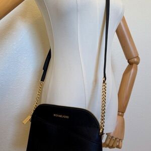 Michael Kors Black Crossbody with Gold Chain Strap